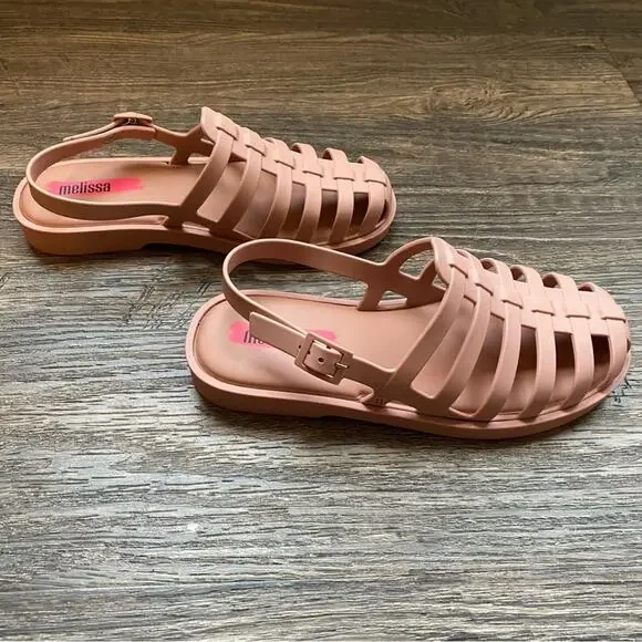 Melissa Disco Sandals in Dark Matte Pink 5 - Picture 4 of 11